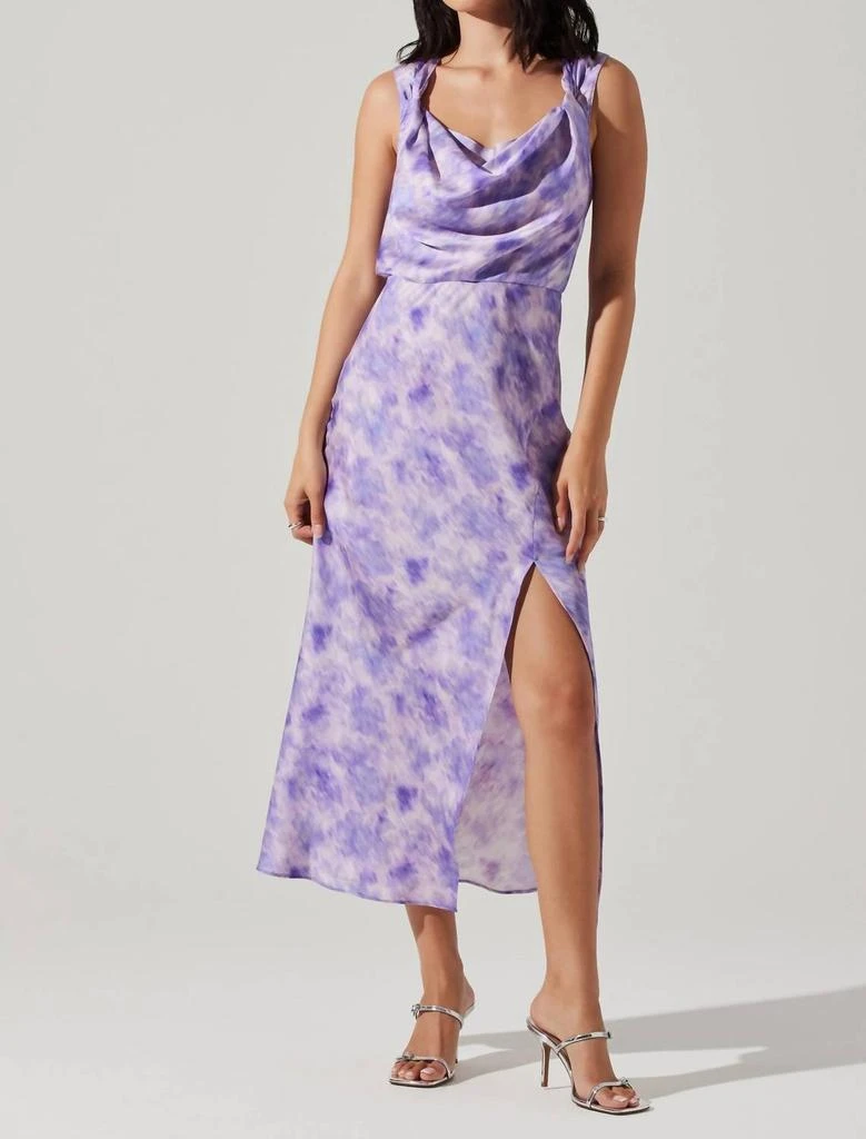 商品ASTR|Elin Dress In Purple Abstract,价格¥639,第2张图片详细描述