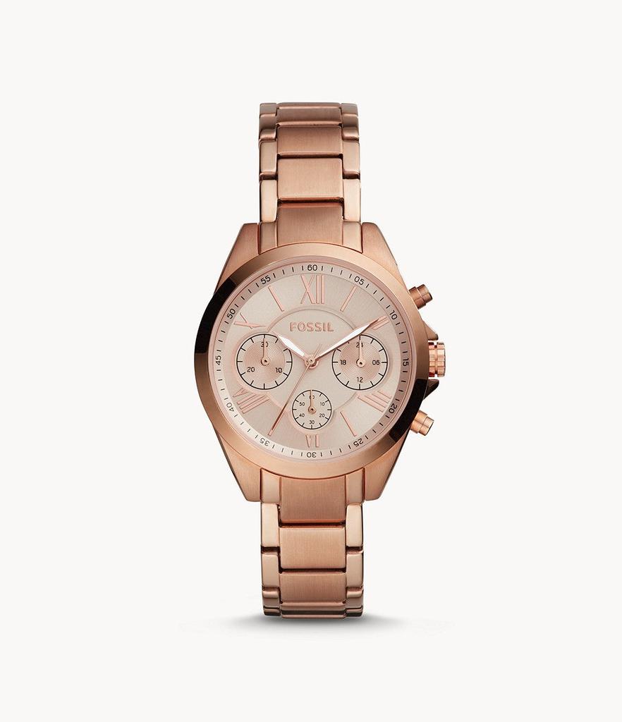 Fossil Women's Modern Courier Midsize Chronograph, Rose Gold-Tone Stainless Steel Watch商品第1张图片规格展示