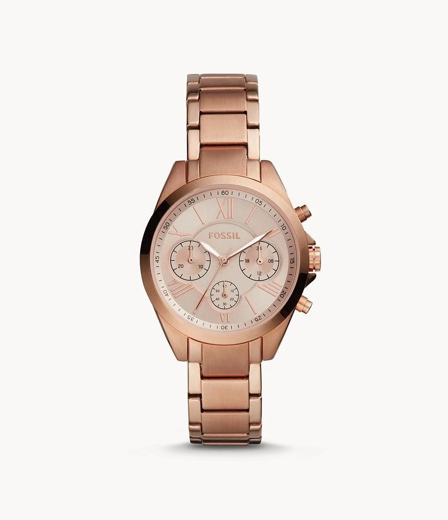 商品Fossil|Women's Modern Courier Midsize Chronograph, Rose Gold-Tone Stainless Steel Watch,价格¥434,第1张图片