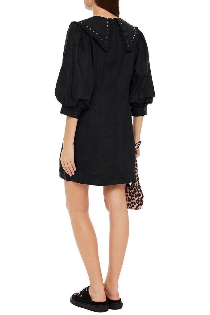 商品Ganni|Ruffle-trimmed studded linen mini dress,价格¥635,第1张图片