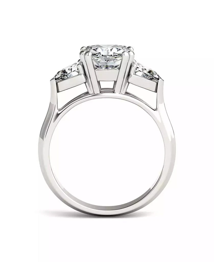 商品Charles & Colvard|Moissanite Three Stone Ring 3 ct. t.w. Diamond Equivalent in 14k White Gold,价格¥13389,第4张图片详细描述