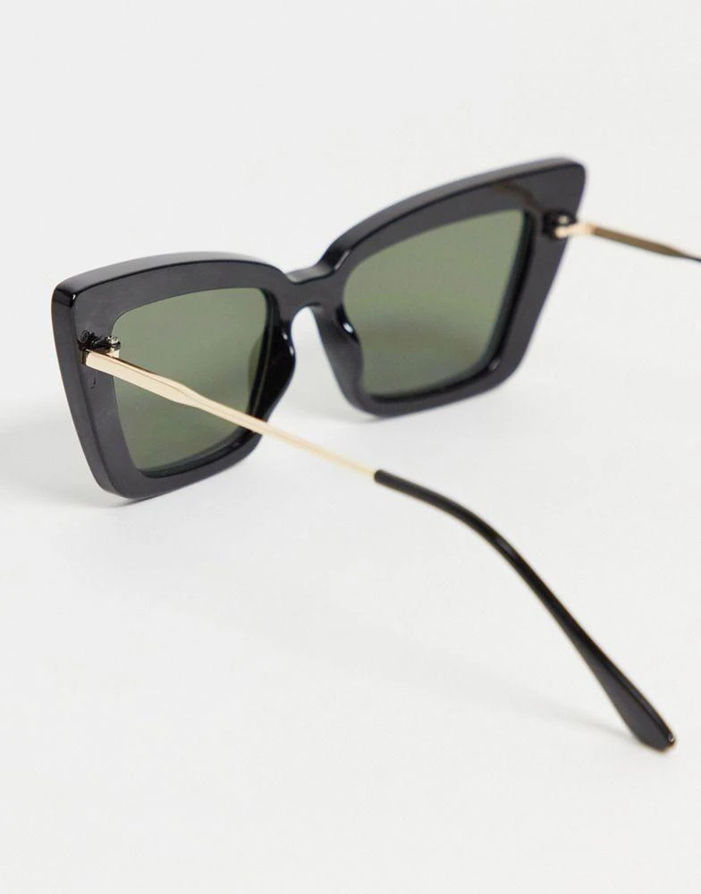 商品ASOS|ASOS DESIGN frame pointy cat eye sunglasses in black - BLACK,价格¥53,第2张图片详细描述