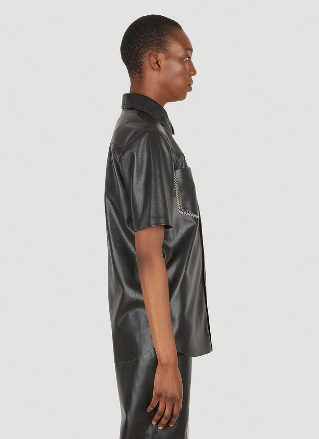 Mayra Vegan Leather Shirt in Black商品第3张图片规格展示