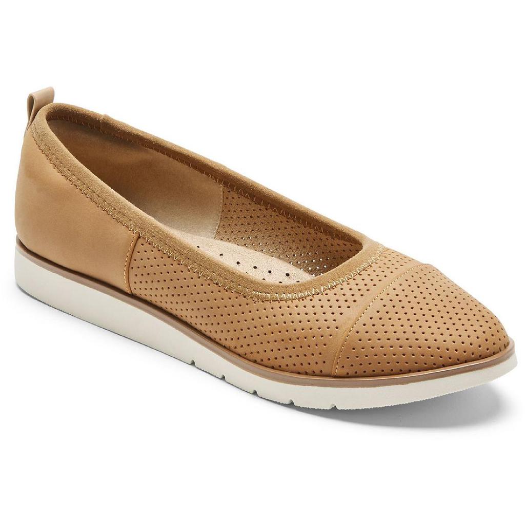 Rockport Womens Stacie Faux Leather Perforated Ballet Flats商品第1张图片规格展示