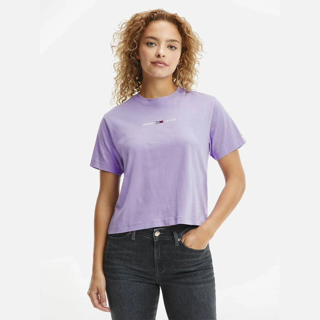 商品Tommy Jeans|Tommy Jeans Women's Tjw Linear Logo T-Shirt - Violet Viola,价格¥137,第1张图片