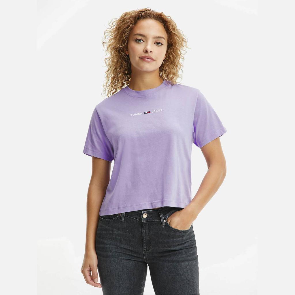 商品Tommy Jeans|Tommy Jeans Women's Tjw Linear Logo T-Shirt - Violet Viola,价格¥179,第1张图片