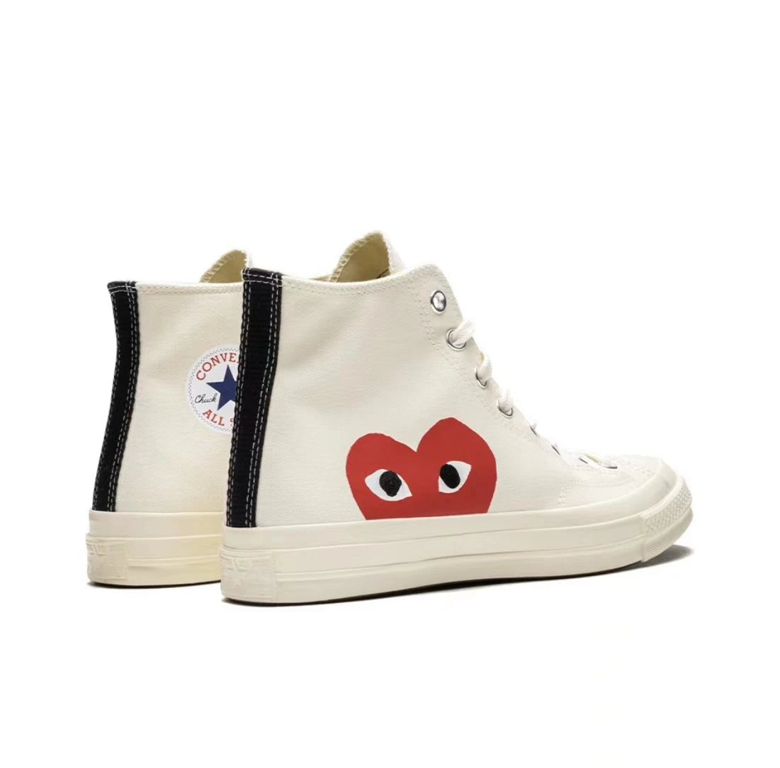 CDG x Converse Chuck Taylor All Star1970s hi 川 久保玲爱心联名款 高帮 帆布鞋 男女同款 白红送礼 P1K112-2 商品