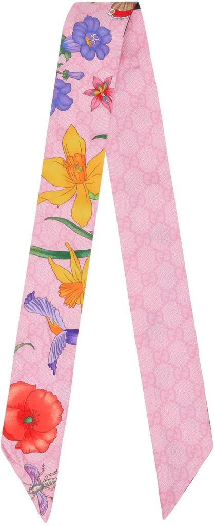 商品Gucci|Pink Flora Scarf,价格¥1640,第2张图片详细描述