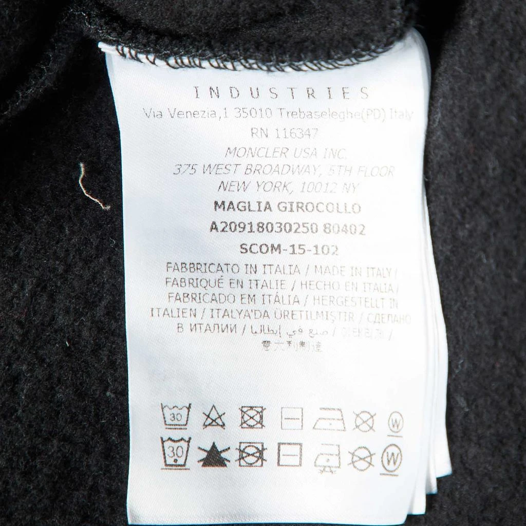商品[二手商品] Moncler|Moncler Black Printed Cotton Knit Crewneck Sweatshirt XXL,价格¥1163,第5张图片详细描述