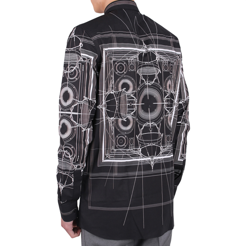 Givenchy 纪梵希 眼镜蛇黑色男士长袖衬衫 16W6451882-001商品第3张图片规格展示