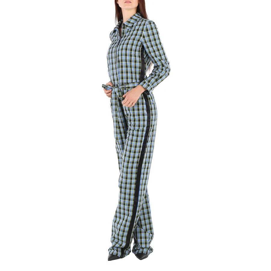 商品Burberry|Ladies Azure Blue Lampton Check Tie Waist Jumpsuit,价格¥1035,第2张图片详细描述