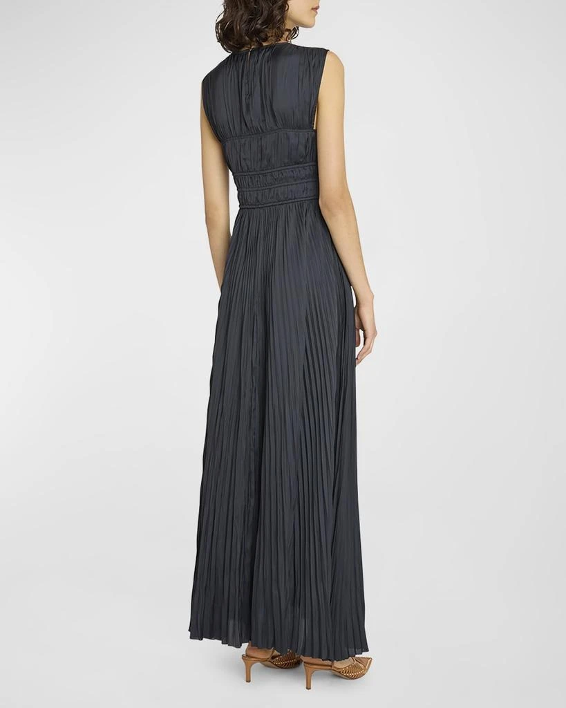 Delia Sleeveless Pleated Satin Gown 商品