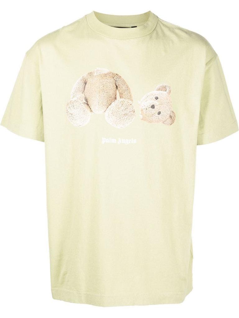 Palm Angels Mens Green Cotton T-Shirt商品第1张图片规格展示