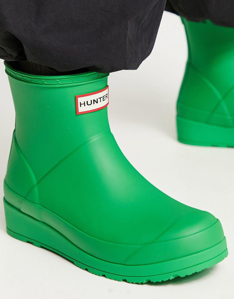 Hunter Original exclusive play short wellington boot in green商品第2张图片规格展示