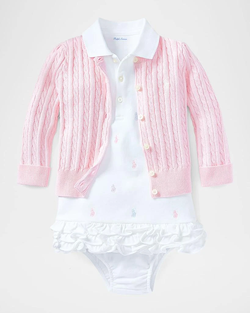 商品Ralph Lauren|Cable Knit Cotton Cardigan, Size 3-12 Months,价格¥386,第3张图片详细描述
