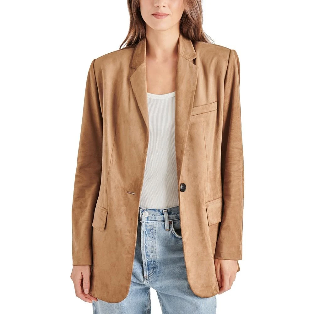 商品Steve Madden|Women's Imaan One-Button Faux-Suede Blazer,价格¥737,第1张图片