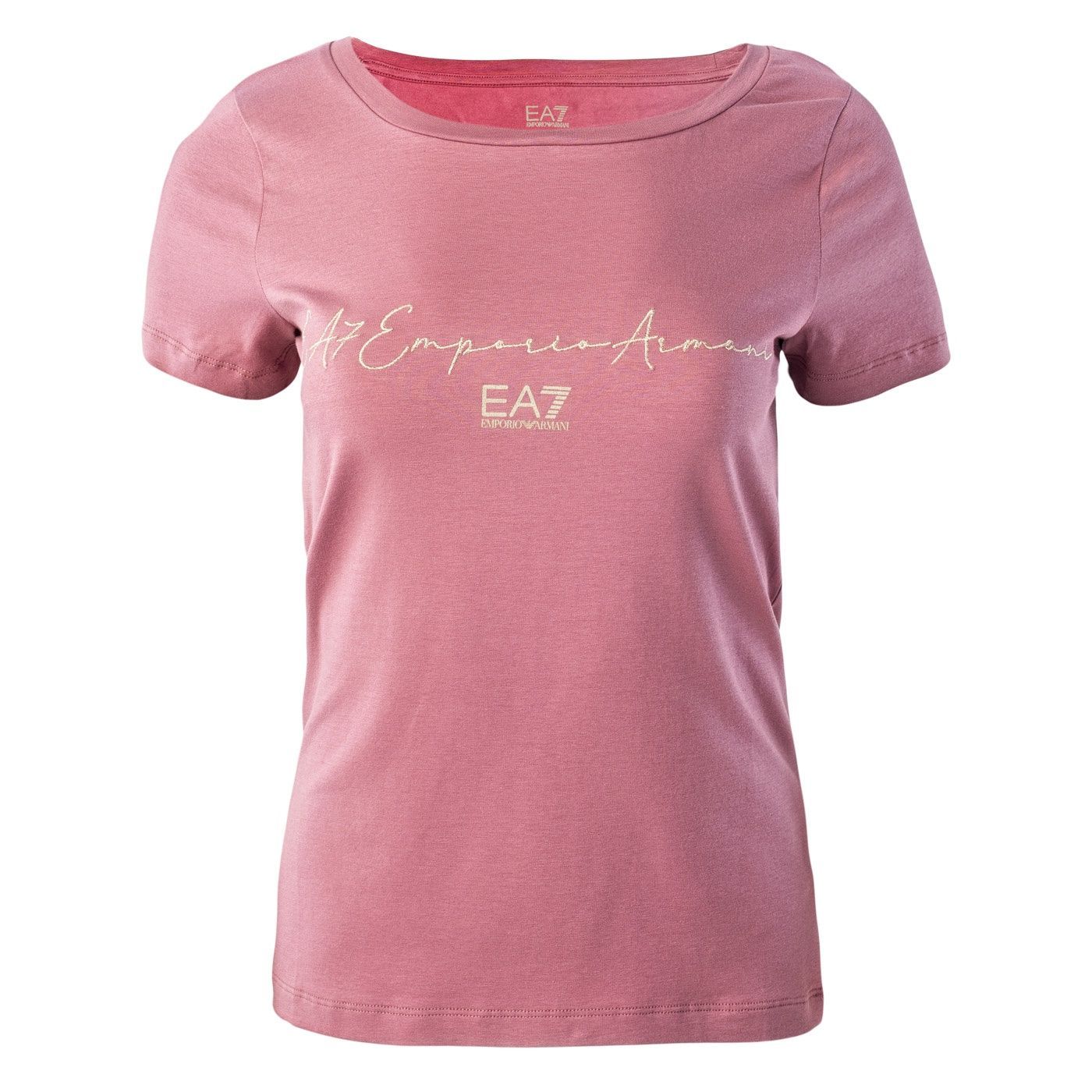 商品Emporio Armani|EMPORIO ARMANI 女士粉色棉质短袖T恤 3LTT16-TJCRZ-1413,价格¥565,第1张图片