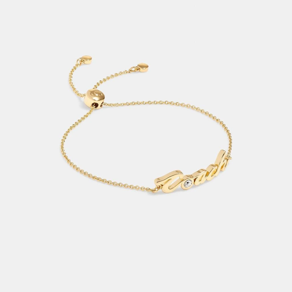 商品Coach|Coach Outlet Logo Script Slider Bracelet,价格¥271,第1张图片