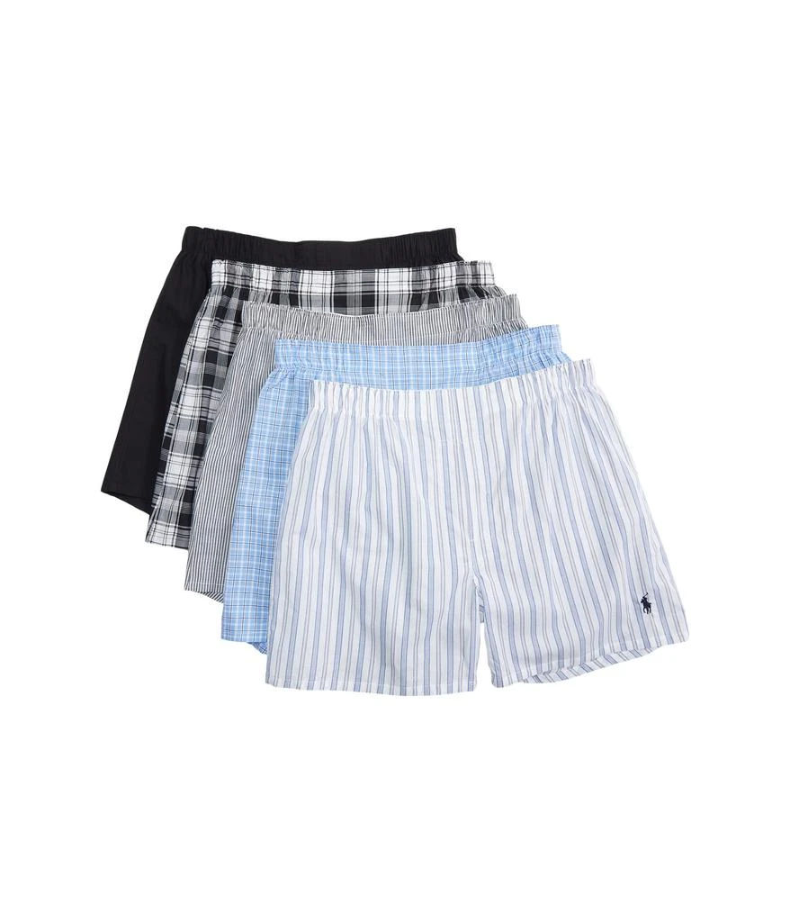 商品Ralph Lauren|5 Pack Classic Fit Woven Boxer,价格¥484,第1张图片详细描述