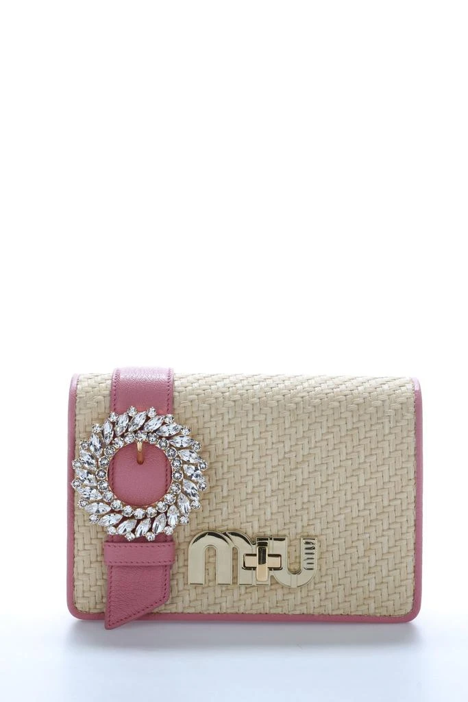 商品Miu Miu|Miu Miu Woven Embellished Shoulder Bag,价格¥7633,第1张图片