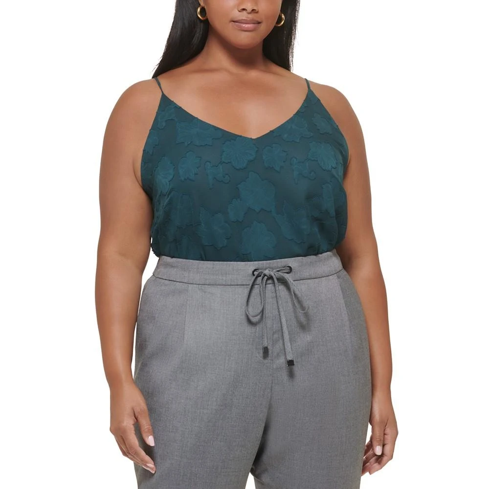 商品Calvin Klein|Plus Size Floral Jacquard Camisole Top,价格¥132,第1张图片