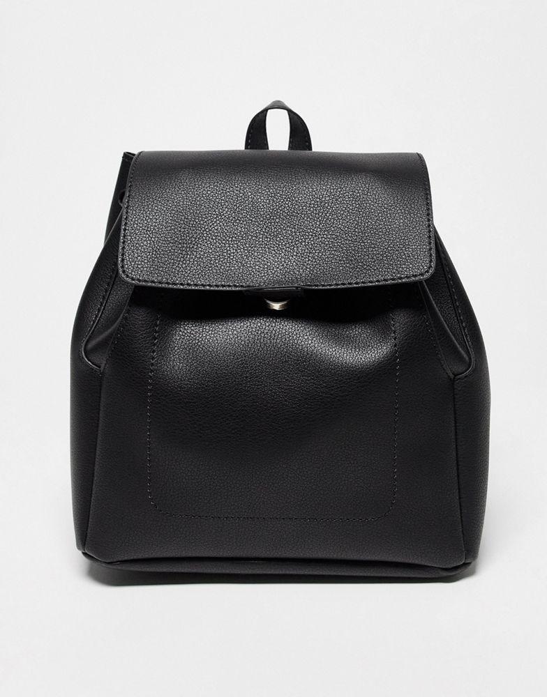 ASOS DESIGN soft minimal backpack in black商品第1张图片规格展示