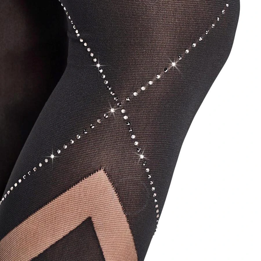 商品Wolford|Ladies Black/Hematite Avery Opaque And Sheer Tights,价格¥320,第3张图片详细描述