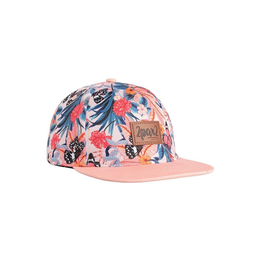 商品Deux par Deux|Baby Girl Printed Cap Pink & Blue Butterflies - Infant,价格¥201,第1张图片