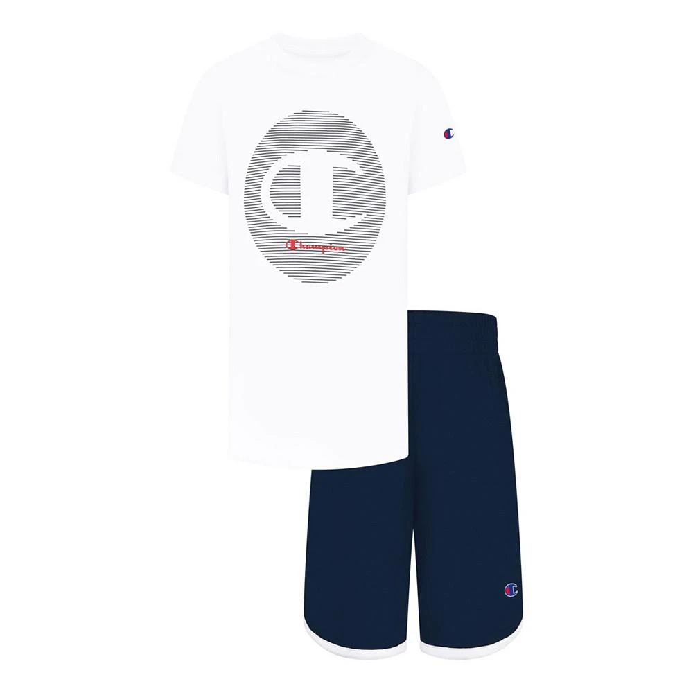 商品CHAMPION|Little Boys Wavy Lines C Circle T-shirt and Shorts Set, 2 Piece,价格¥59,第1张图片