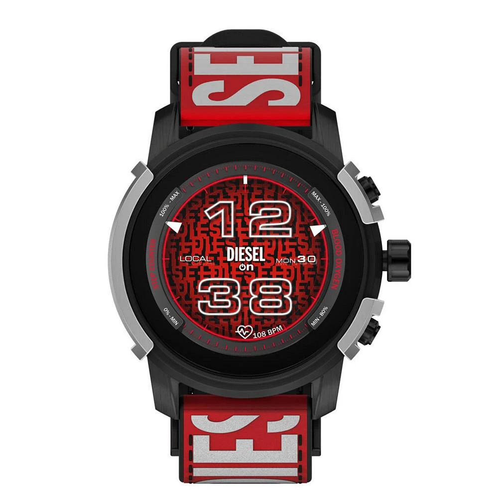 商品Diesel|Men's Touchscreen Griffed Black Nylon and Silicone Strap Smartwatch, 48mm,价格¥2612,第1张图片