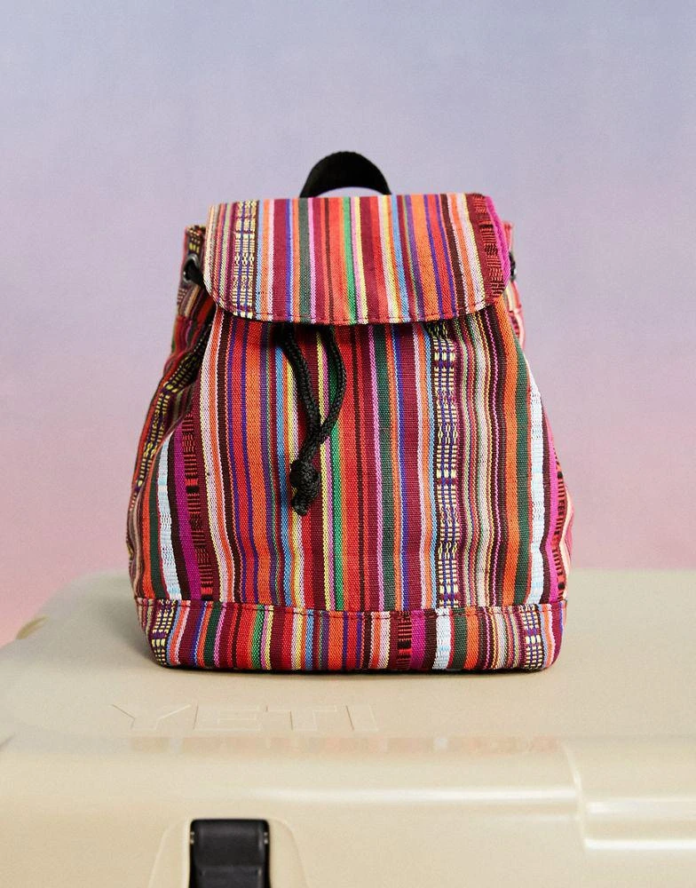 商品ASOS|ASOS DESIGN mini backpack in multi stripe,价格¥216,第2张图片详细描述