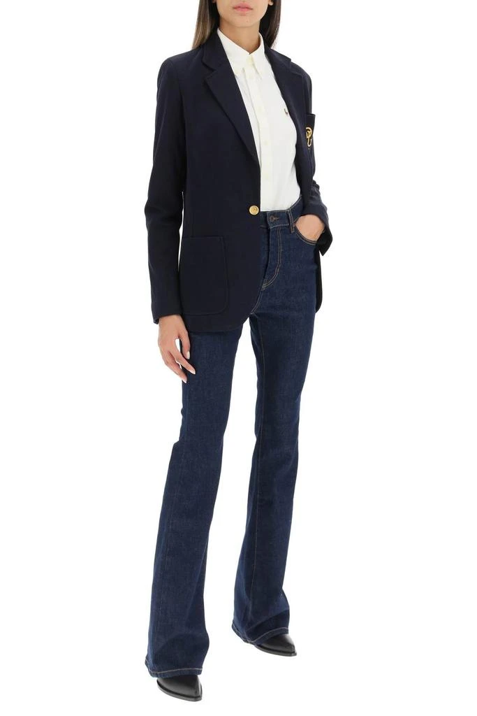 商品Ralph Lauren|STRETCH KNIT BLAZER WITH MONOGRAM EMBROIDERY,价格¥1862,第2张图片详细描述