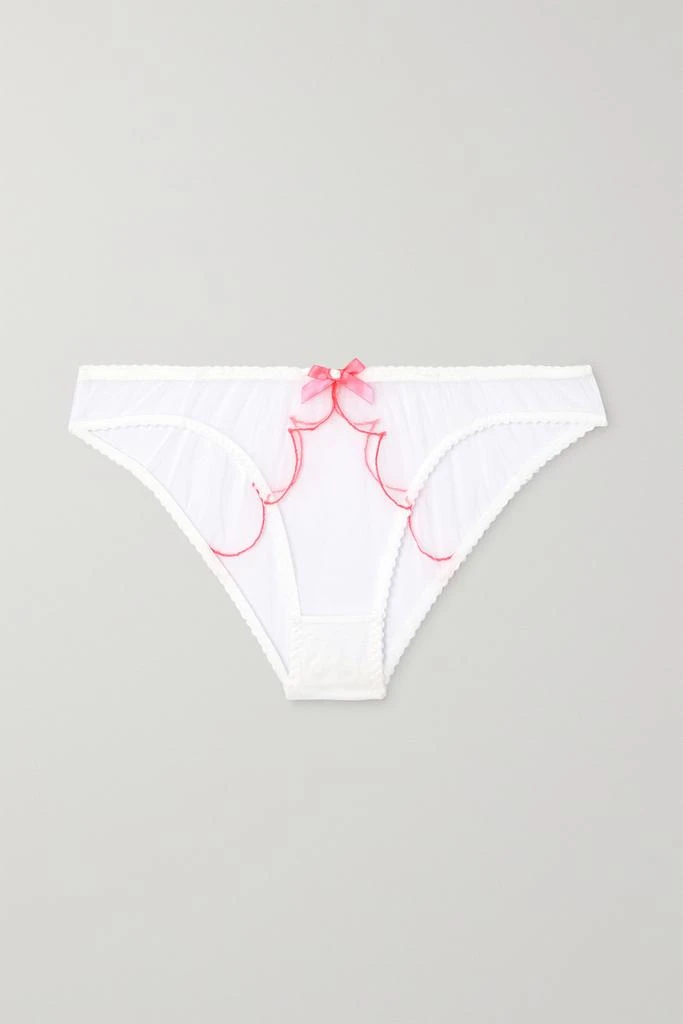 商品L'Agent by Agent Provocateur|Lorna 蝴蝶结缀饰刺绣绢网三角裤,价格¥183,第1张图片