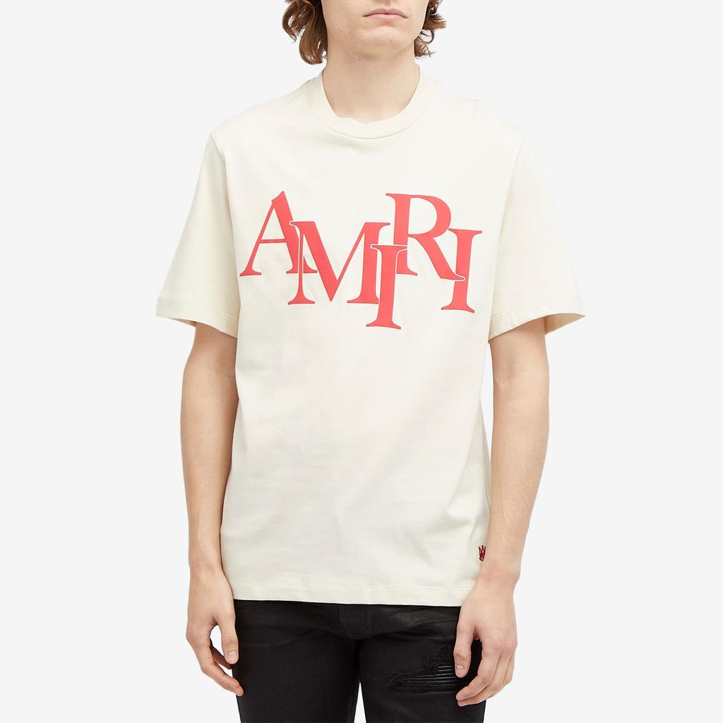 【関税込み】AMIRI レッド 'AMIRI' Staggered Logo Tシャツ AMIRI Staggered Logo Graphic T-Shirt | Nordstrom