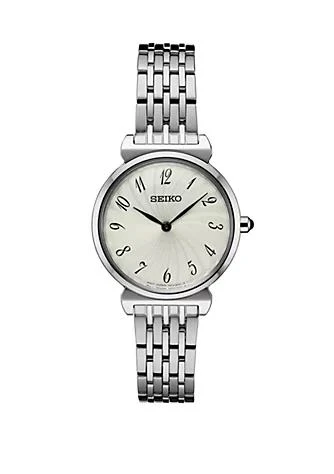 商品Seiko|Stainless Steel Essential Watch With Silver Pattern Dial And Black Arabic Numbers,价格¥1164,第1张图片