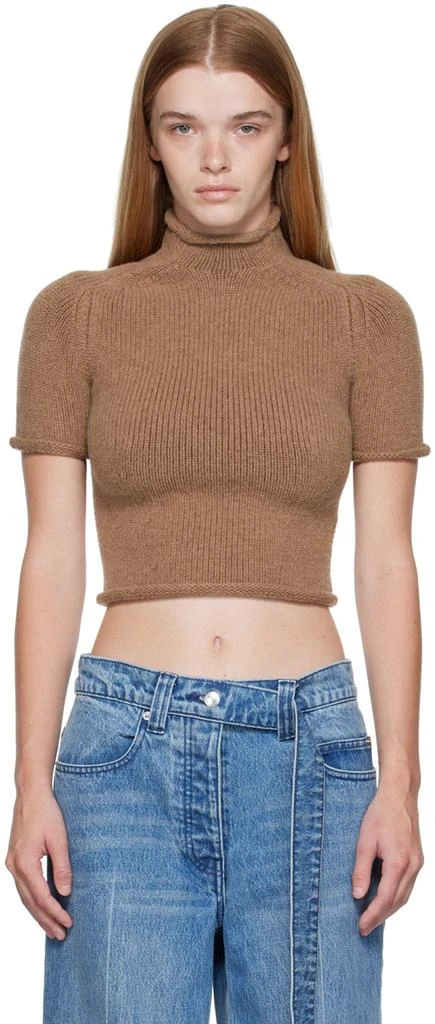 商品Alexander Wang|Brown Cropped T-Shirt,价格¥1221,第1张图片
