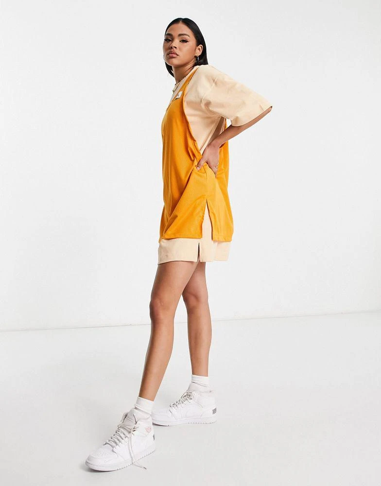 商品Jordan|Jordan Essential layered oversized t-shirt dress in yellow,价格¥266,第3张图片详细描述