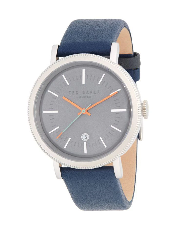 商品Ted Baker London|Connor Analog Stainless Steel and Leather-Strap Watch,价格¥619,第1张图片