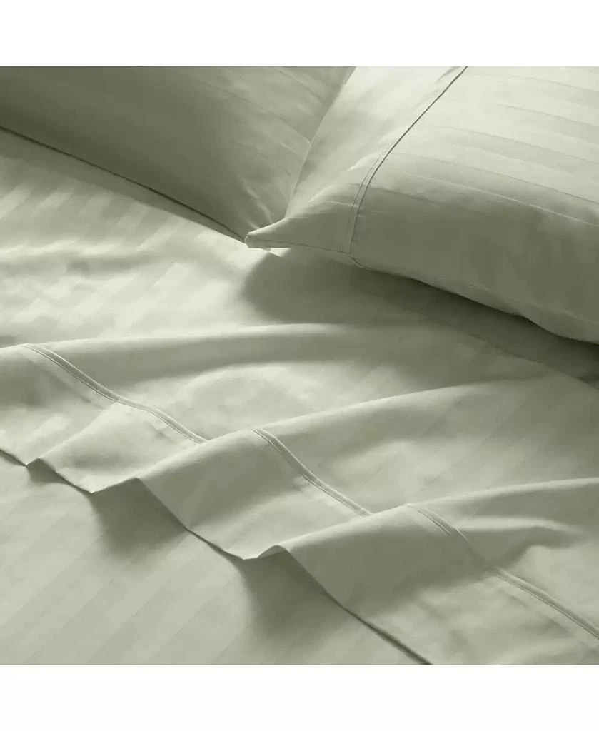 商品Brielle Home|300 Thread Count Cotton Dobby Stripe 4-Pc. Sheet Set, California King,价格¥519,第3张图片详细描述