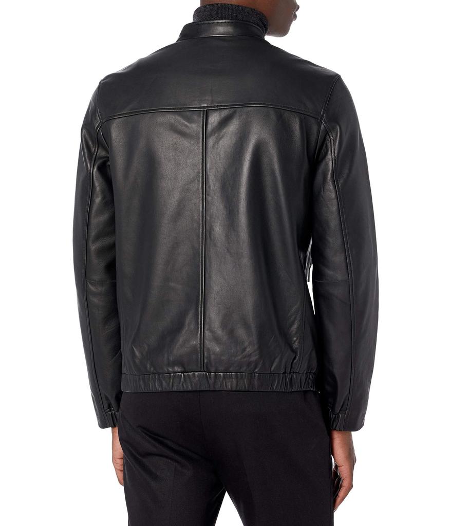 Men's Moore Full Zip Basic Leather Jacket商品第2张图片规格展示