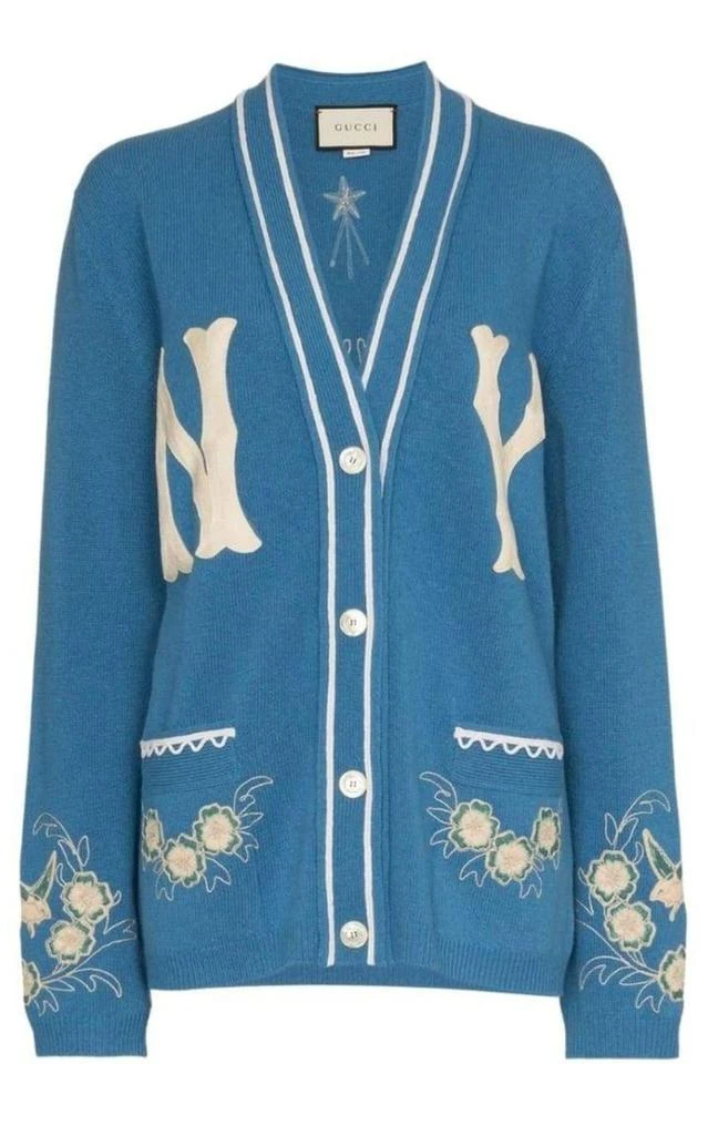 商品Gucci|NY Yankees Patch Embroidered Wool Cardigan,价格¥12912,第1张图片