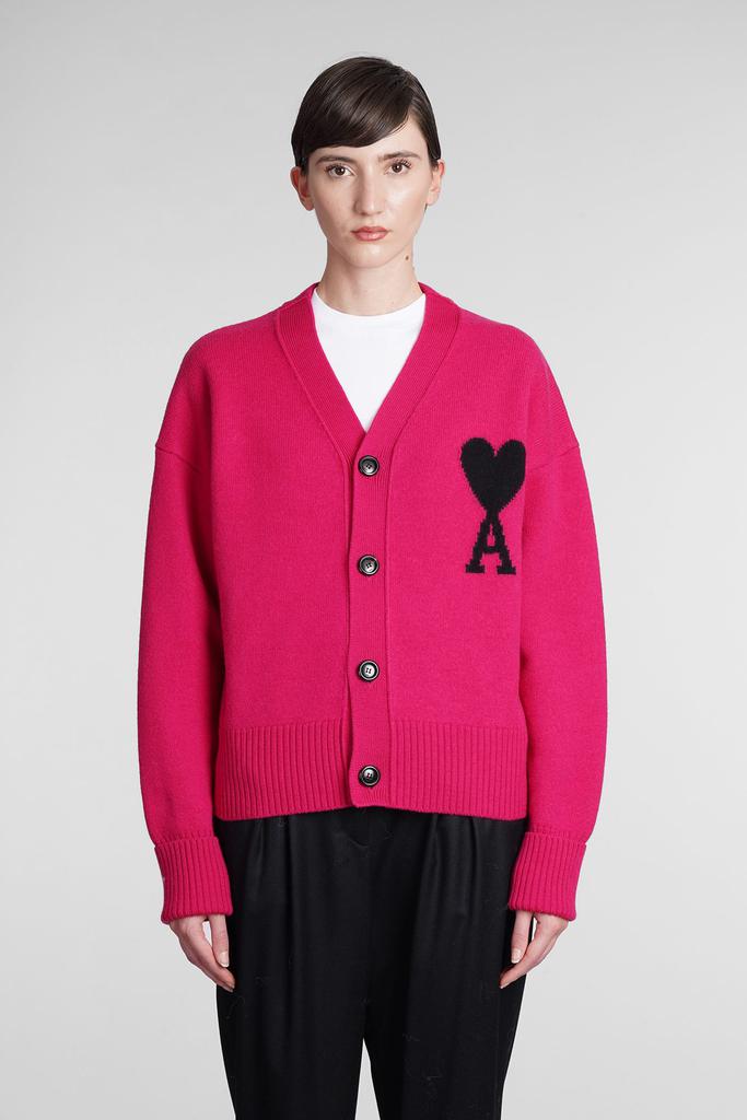 Ami Alexandre Mattiussi Cardigan In Fuxia Wool商品第1张图片规格展示