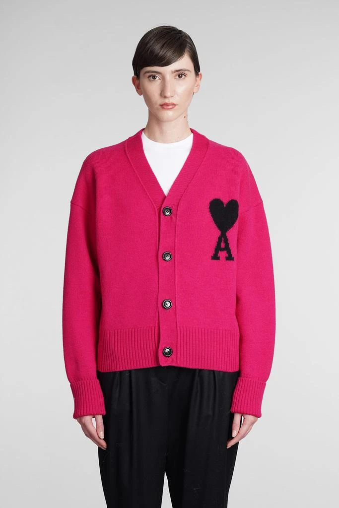 商品AMI|Ami Alexandre Mattiussi Cardigan In Fuxia Wool,价格¥2640,第1张图片