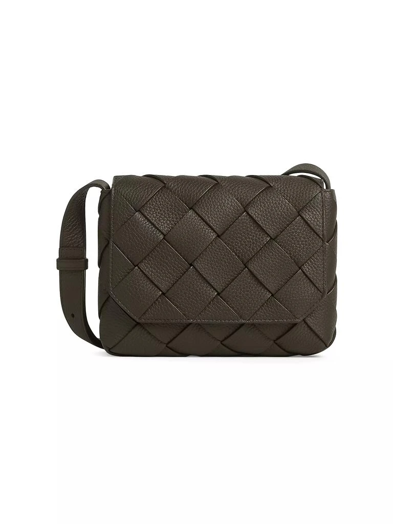 商品Bottega Veneta|Small Diagonal Intreccio Leather Messenger Bag,价格¥22477,第1张图片