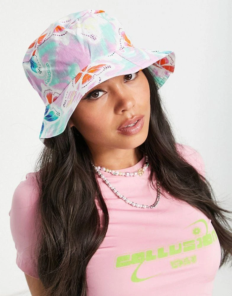 商品COLLUSION|COLLUSION butterfly print bucket hat,价格¥61,第1张图片