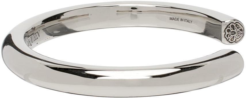 商品Alexander McQueen|Silver Open Cuff Bracelet,价格¥1846,第5张图片详细描述