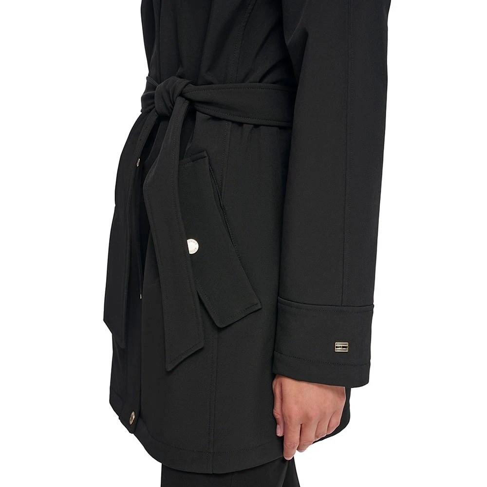 商品Tommy Hilfiger|Women's Hooded Belted Softshell Raincoat, Regular & Petite,价格¥1018,第4张图片详细描述