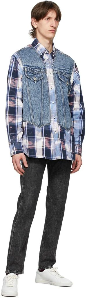 商品Versace|Blue Tartan Denim Vest Shirt,价格¥4780,第4张图片详细描述