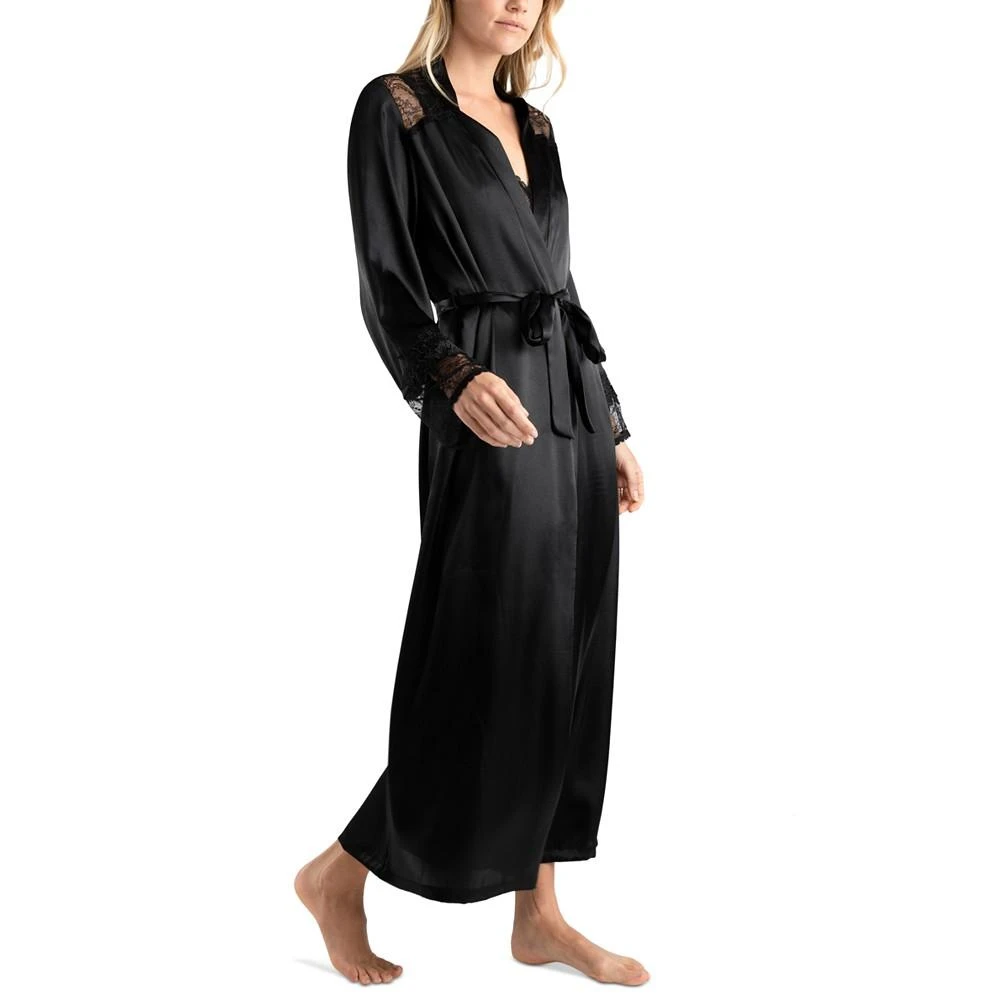 商品Linea Donatella|Women's Enchante Satin Lace-Trim Robe,价格¥196,第3张图片详细描述