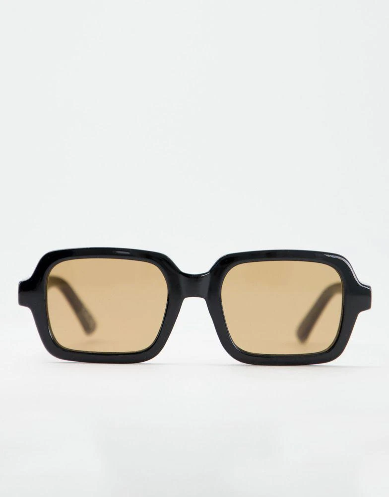 商品ASOS|ASOS DESIGN frame square sunglasses in black with brown lens - BLACK,价格¥76,第3张图片详细描述